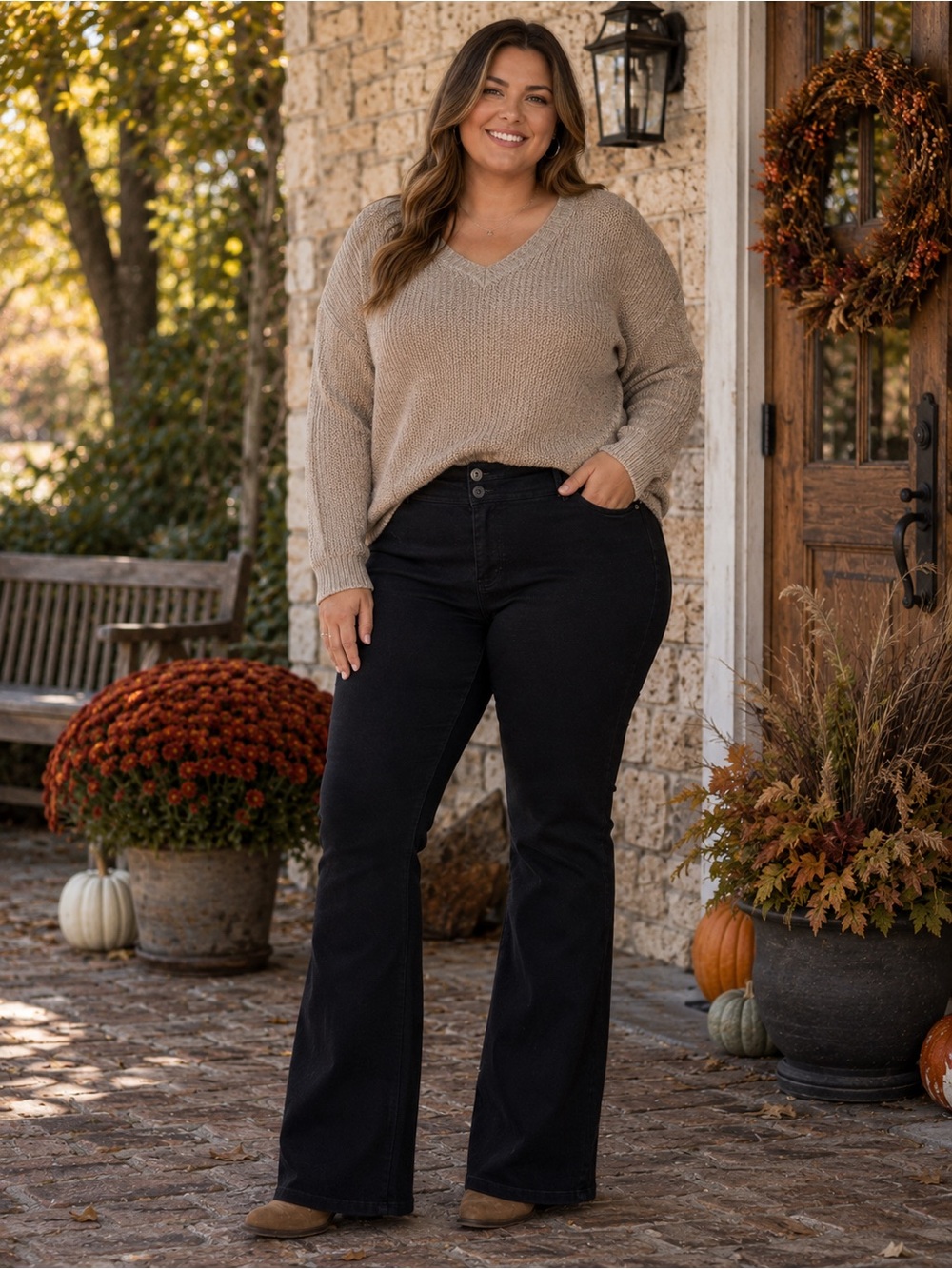 ALLOY Black Flare Wide-Leg Jeans